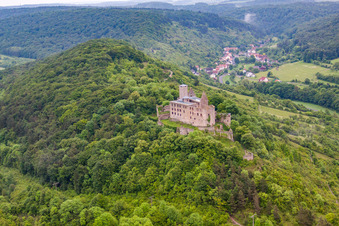 Vue aérienne de Château de Trimburg à le quartier Trimberg in Elfershausen dans le département Bavière, Allemagne