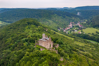 Photographie aérienne de Château de Trimburg à le quartier Trimberg in Elfershausen dans le département Bavière, Allemagne