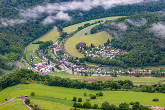 Vue aérienne de Camping et centre de loisirs Roßmühle - Franz Volkert KG à le quartier Weickersgrüben in Gräfendorf dans le département Bavière, Allemagne