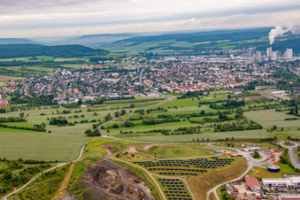 Vue oblique de Karlstadt à Karlstadt am Main dans le département Bavière, Allemagne