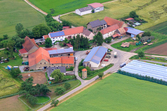 Photographie aérienne de Hof Gut Rupperzaint agriculture naturelle GmbH & Co. KG à le quartier Gänheim in Arnstein dans le département Bavière, Allemagne