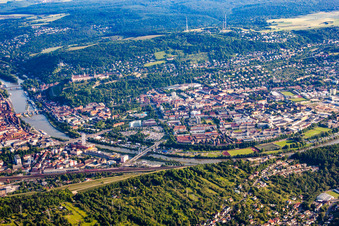 Vue aérienne de Quartier Zellerau in Würzburg dans le département Bavière, Allemagne