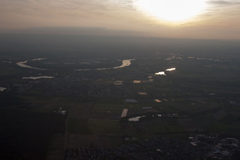 Vue aérienne de Altlußheim dans le département Bade-Wurtemberg, Allemagne