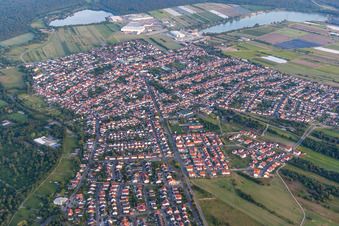 Vue oblique de Quartier Wiesental in Waghäusel dans le département Bade-Wurtemberg, Allemagne