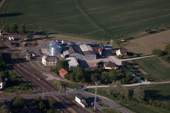 Photographie aérienne de Gare ferroviaire à Lauterbourg dans le département Bas Rhin, France