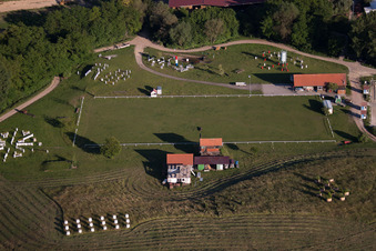 Vue aérienne de Haras de la Neée à Neewiller-près-Lauterbourg dans le département Bas Rhin, France