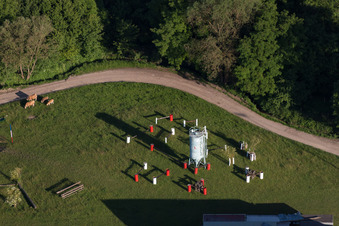 Haras de la Neée à Neewiller-près-Lauterbourg dans le département Bas Rhin, France d'en haut