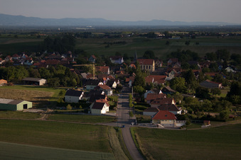 Oberlauterbach dans le département Bas Rhin, France d'en haut