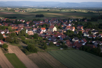 Oberlauterbach dans le département Bas Rhin, France vue d'en haut
