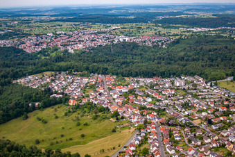 Vue aérienne de Quartier Etzenrot in Waldbronn dans le département Bade-Wurtemberg, Allemagne