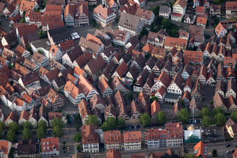 Vue aérienne de Spitalgasse à Herrenberg dans le département Bade-Wurtemberg, Allemagne