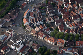 Vue aérienne de Magasin de chaussures Breitner du sud à Herrenberg dans le département Bade-Wurtemberg, Allemagne