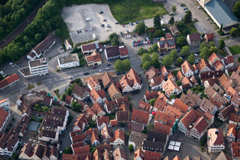 Vue aérienne de Badgasse à Herrenberg dans le département Bade-Wurtemberg, Allemagne