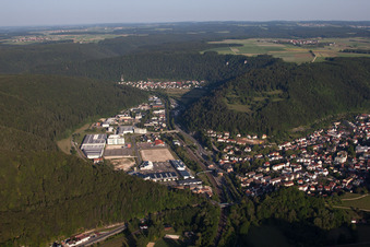 Quartier de Gerhausen à Blaubeuren dans le département Bade-Wurtemberg, Allemagne d'en haut