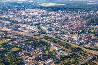 Vue aérienne de Quartier Weststadt in Ulm dans le département Bade-Wurtemberg, Allemagne