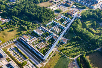 Vue aérienne de Campus Université Ulm à le quartier Eselsberg in Ulm dans le département Bade-Wurtemberg, Allemagne
