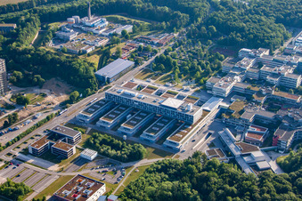 Vue aérienne de Terrain de l'hôpital Hôpital universitaire Ulm à le quartier Eselsberg in Ulm dans le département Bade-Wurtemberg, Allemagne