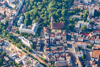 Vue aérienne de Église Saint-Paul à le quartier Mitte in Ulm dans le département Bade-Wurtemberg, Allemagne