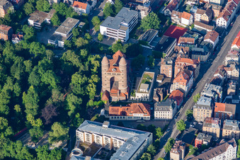 Vue aérienne de Église Saint-Paul à le quartier Mitte in Ulm dans le département Bade-Wurtemberg, Allemagne