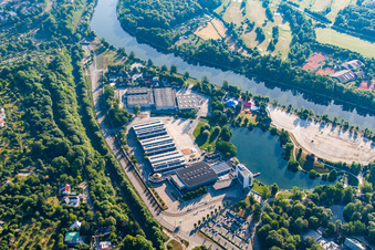 Vue aérienne de Foire au Bas-Ausee à le quartier Oststadt in Ulm dans le département Bade-Wurtemberg, Allemagne