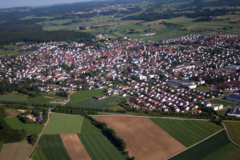 Vue aérienne de Laichingen dans le département Bade-Wurtemberg, Allemagne