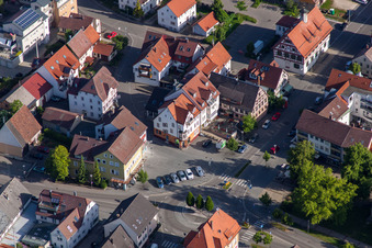 Vue aérienne de Marché à Laichingen dans le département Bade-Wurtemberg, Allemagne