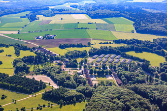 Vue aérienne de Règlement judiciaire, nouveau règlement à le quartier Breithülen in Heroldstatt dans le département Bade-Wurtemberg, Allemagne