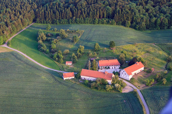 Vue aérienne de Buchay à le quartier Aderzhofen in Uttenweiler dans le département Bade-Wurtemberg, Allemagne