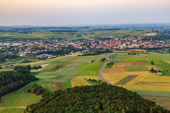 Vue aérienne de Vue de la ville depuis l'ouest à Ehingen dans le département Bade-Wurtemberg, Allemagne