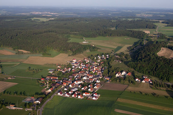 Vue aérienne de (Danube) à le quartier Granheim in Ehingen dans le département Bade-Wurtemberg, Allemagne