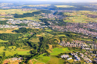 Vue aérienne de Vue sur la ville avec l'université Reutlingen à Reutlingen dans le département Bade-Wurtemberg, Allemagne