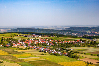 Vue aérienne de De l'est à le quartier Wankheim in Kusterdingen dans le département Bade-Wurtemberg, Allemagne