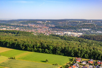 Vue aérienne de Vue de la ville depuis le sud à Tübingen dans le département Bade-Wurtemberg, Allemagne