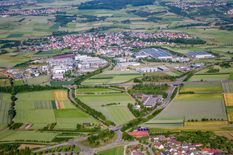 Vue aérienne de De l'est à le quartier Gültstein in Herrenberg dans le département Bade-Wurtemberg, Allemagne