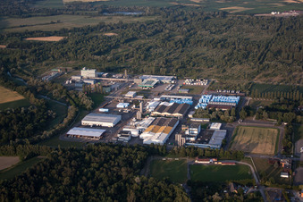Vue aérienne de Drusenheim dans le département Bas Rhin, France