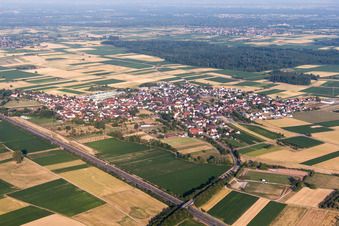 Vue aérienne de Quartier Kürzell in Meißenheim dans le département Bade-Wurtemberg, Allemagne