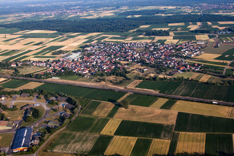 Vue aérienne de Quartier Kürzell in Meißenheim dans le département Bade-Wurtemberg, Allemagne
