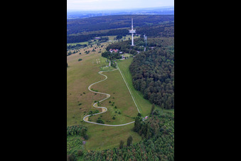 Vue aérienne de Piste de luge d'été de Hoherodskopf à le quartier Breungeshain in Schotten dans le département Hesse, Allemagne
