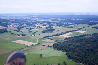 Vue aérienne de Fulda Jossa, UL du sud-ouest à le quartier Jossa in Hosenfeld dans le département Hesse, Allemagne