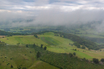 Vue aérienne de Quartier Sieblos in Poppenhausen dans le département Hesse, Allemagne