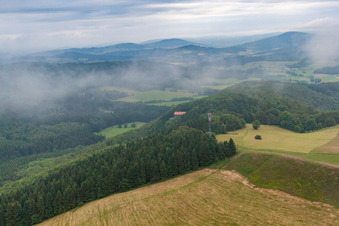 Vue oblique de Quartier Sieblos in Poppenhausen dans le département Hesse, Allemagne