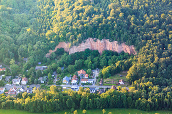 Vue aérienne de Ancienne carrière de grès de Büdingen Bunter à Büdingen dans le département Hesse, Allemagne