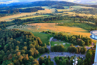 Vue oblique de Piste de luge d'été de Hoherodskopf à le quartier Breungeshain in Schotten dans le département Hesse, Allemagne