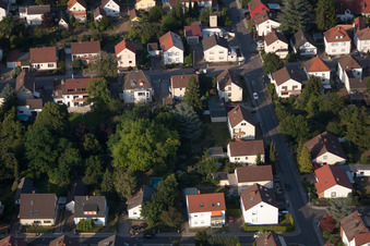 Quartier Dannstadt in Dannstadt-Schauernheim dans le département Rhénanie-Palatinat, Allemagne d'en haut