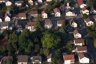 Quartier Dannstadt in Dannstadt-Schauernheim dans le département Rhénanie-Palatinat, Allemagne depuis l'avion
