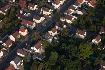 Quartier Dannstadt in Dannstadt-Schauernheim dans le département Rhénanie-Palatinat, Allemagne depuis l'avion