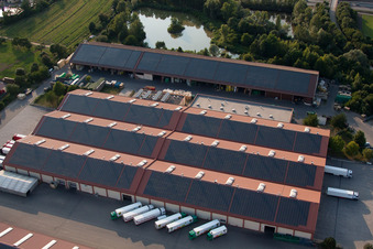 Vue aérienne de Marché du Palatinat à Mutterstadt dans le département Rhénanie-Palatinat, Allemagne