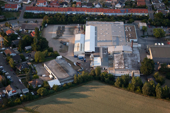 Vue aérienne de Aliments surgelés Rheintal (Frosta AG) à le quartier Roxheim in Bobenheim-Roxheim dans le département Rhénanie-Palatinat, Allemagne