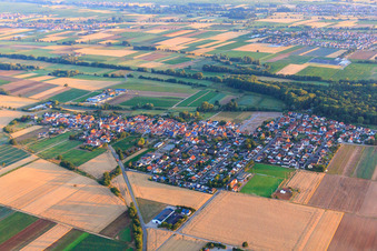 Vue aérienne de Vue du village depuis le sud à Freisbach dans le département Rhénanie-Palatinat, Allemagne