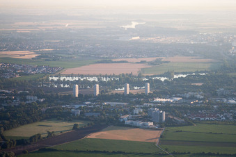 Vue oblique de Quartier Friesenheim in Ludwigshafen am Rhein dans le département Rhénanie-Palatinat, Allemagne